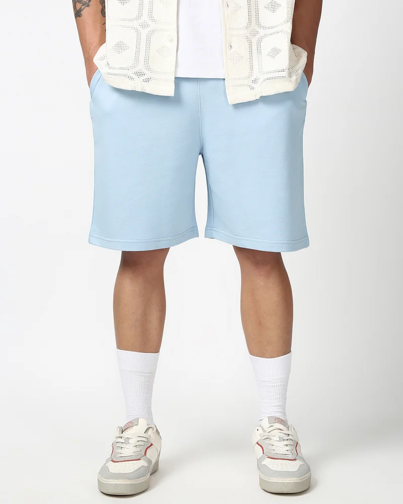 بيواكوف Men's Blue Oversized Shorts